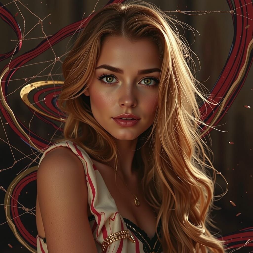 Abstract Swirling Gelato Colors in Bold Stripes