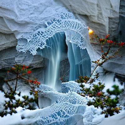 Icy Snow Lace Waterfall