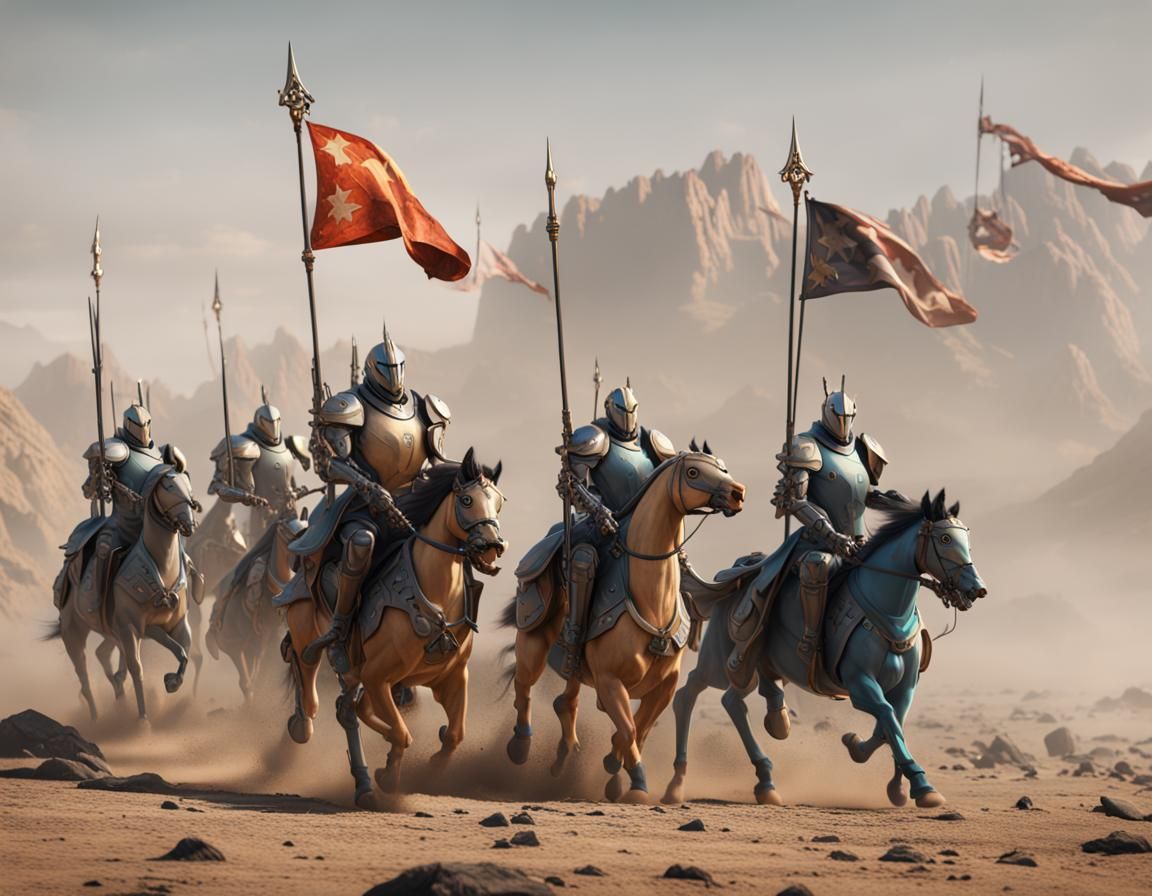 Robot Cavalry Charge in Fantasy Concept Art