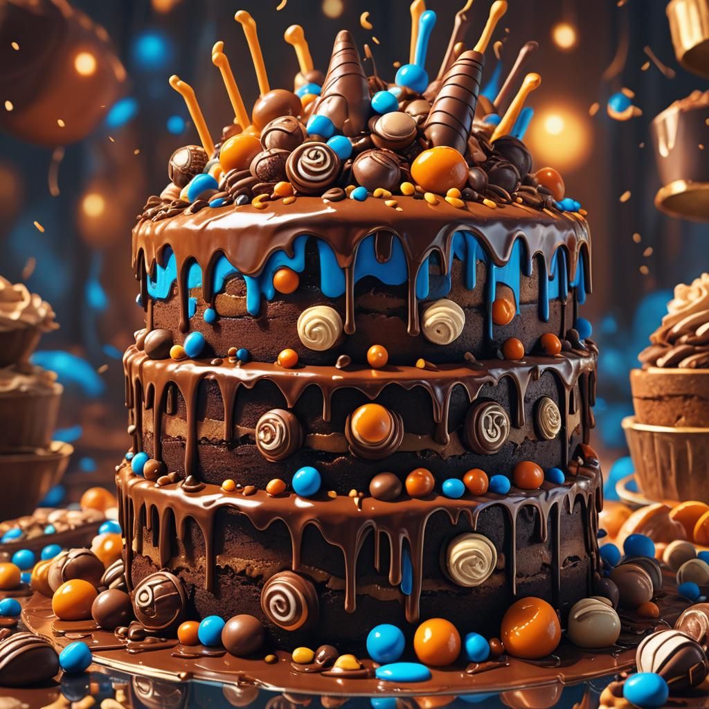 Nutella Cake: Hyper-Realistic Fantasy Concept Art