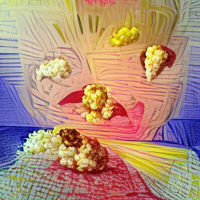 Buttered Popcorn in Striped Container