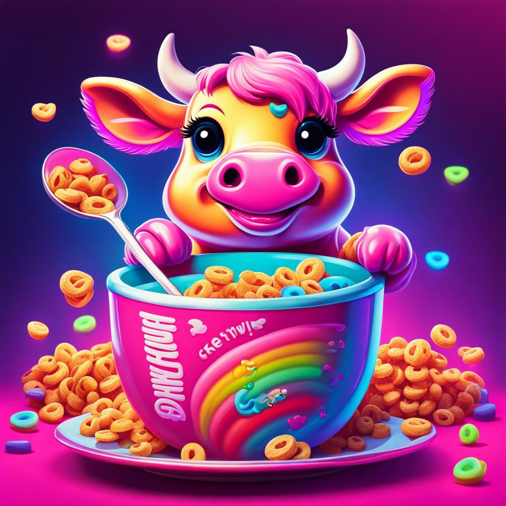 Synthwave Cow: Lucky Charms Cereal Killer
