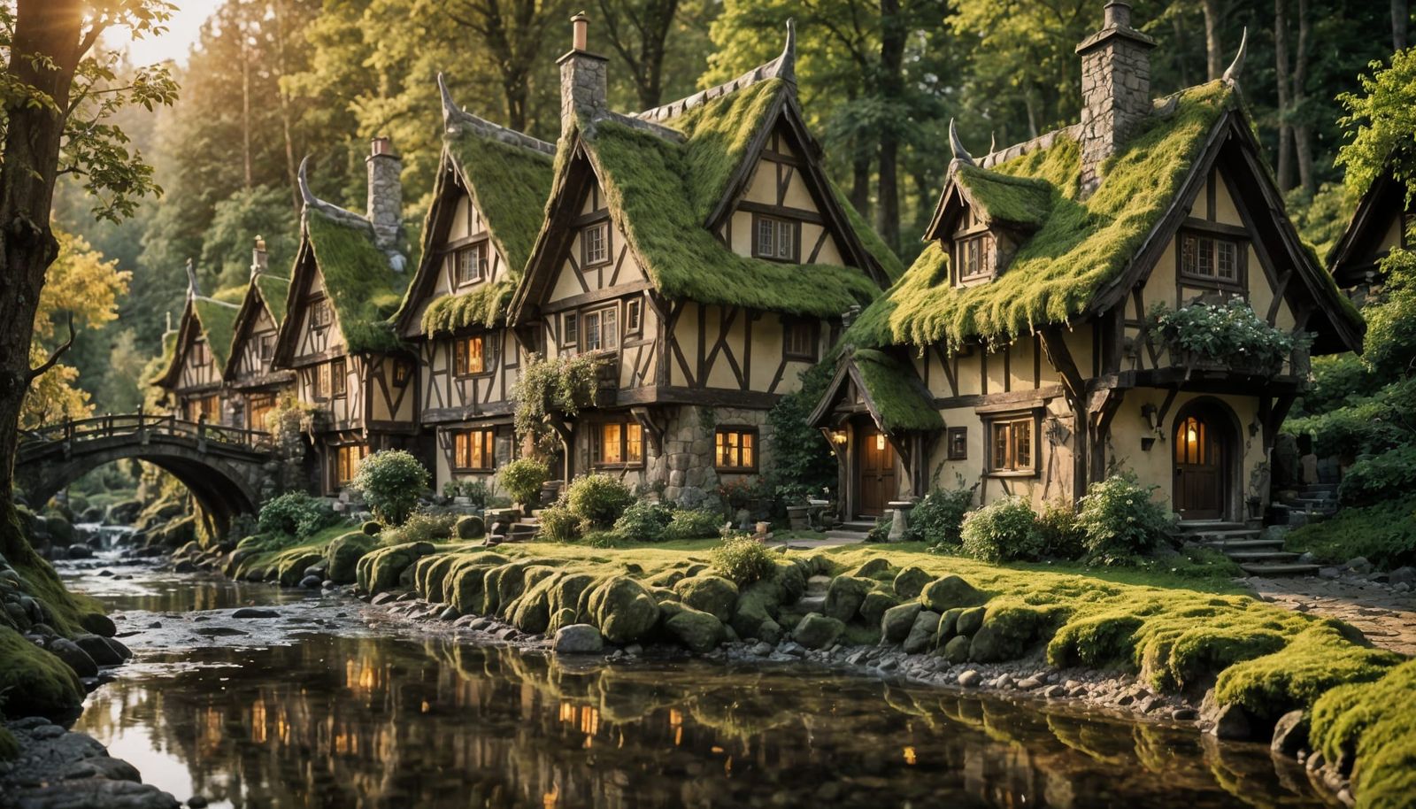 Elven Cottages by Stream: Professional Photography