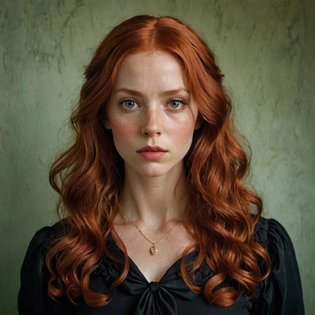 Hyper-Realistic Portrait of a Redhead Southern Belle