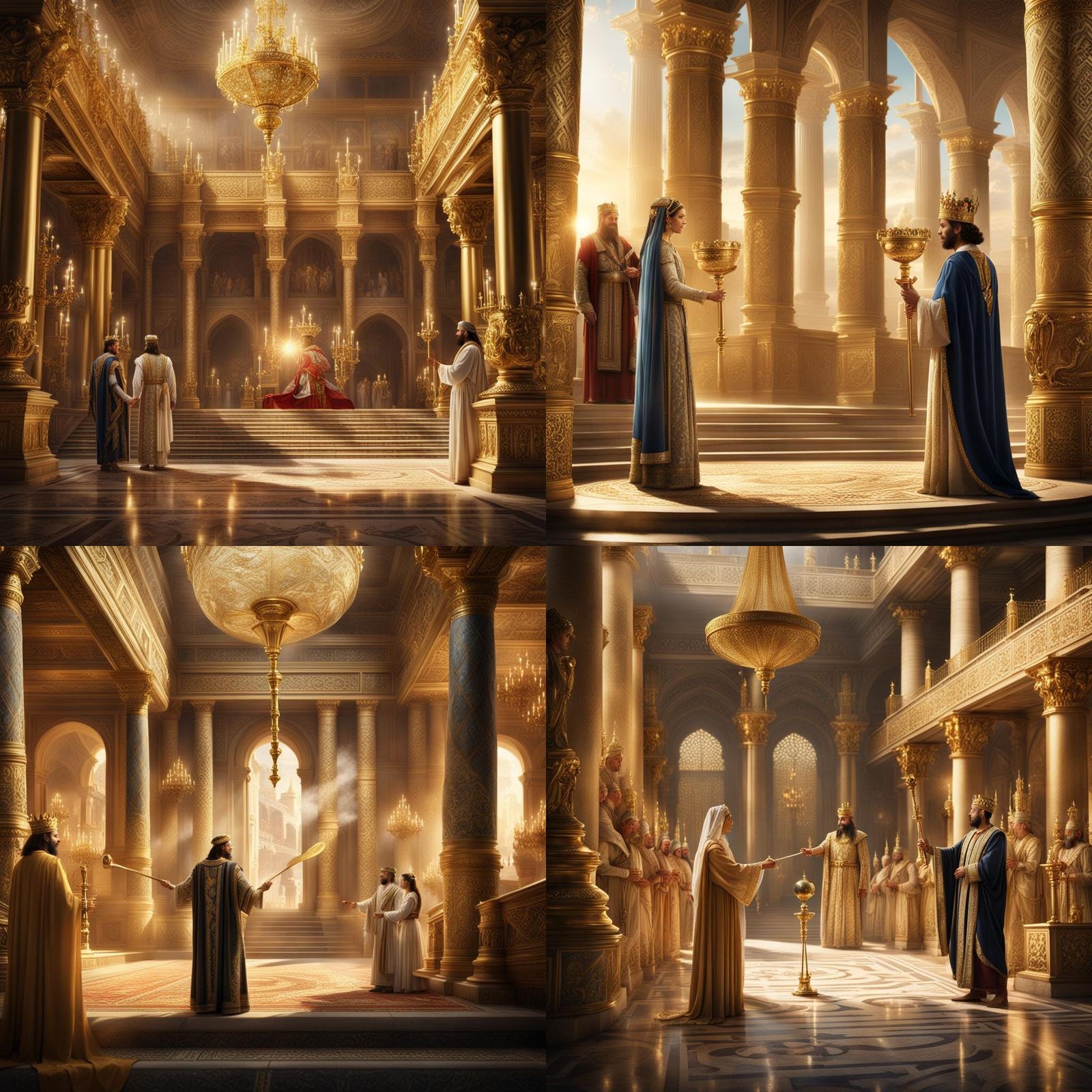 King Ahasuerus and Queen Esther in Palace