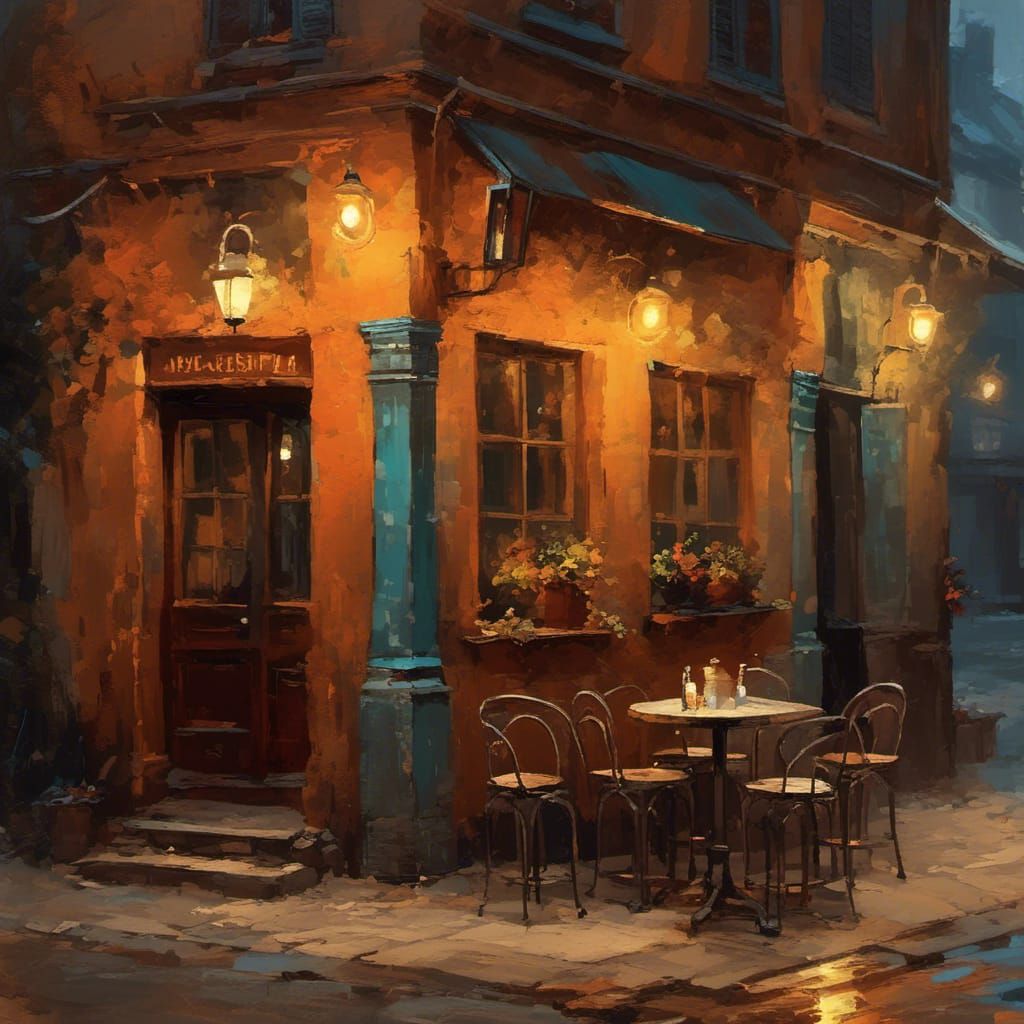 Charming European Cafe in Minimalist Style