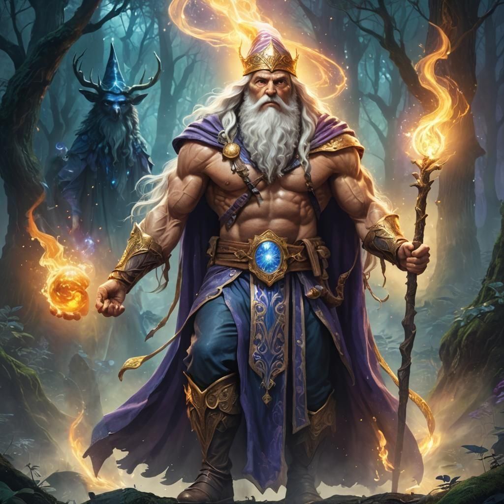 Bodybuilder Wizard Concept Art in Unreal Engine 5