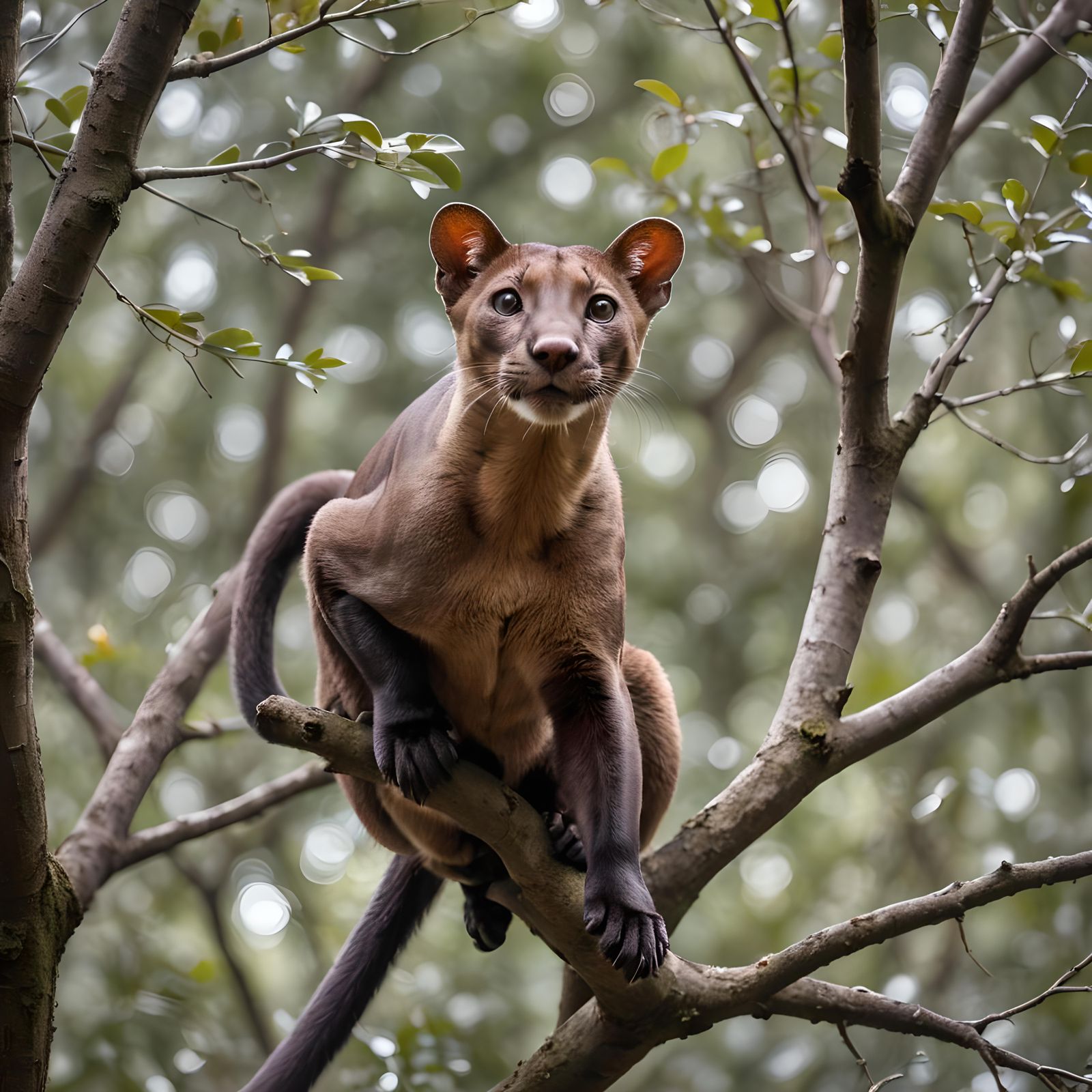 Fossa Gazing Upwards: Professional Wildlife Photography