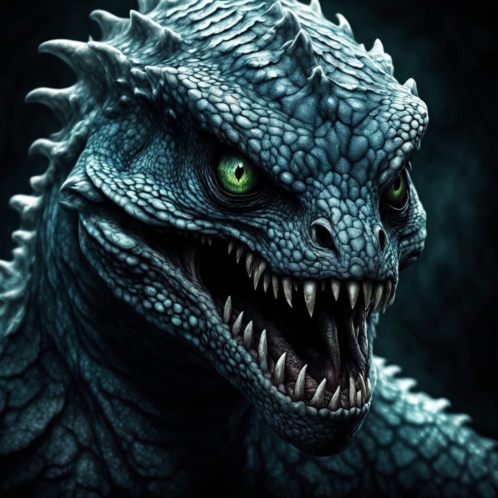 Mysterious Sea Monster in Dark Fantasy Composite Art