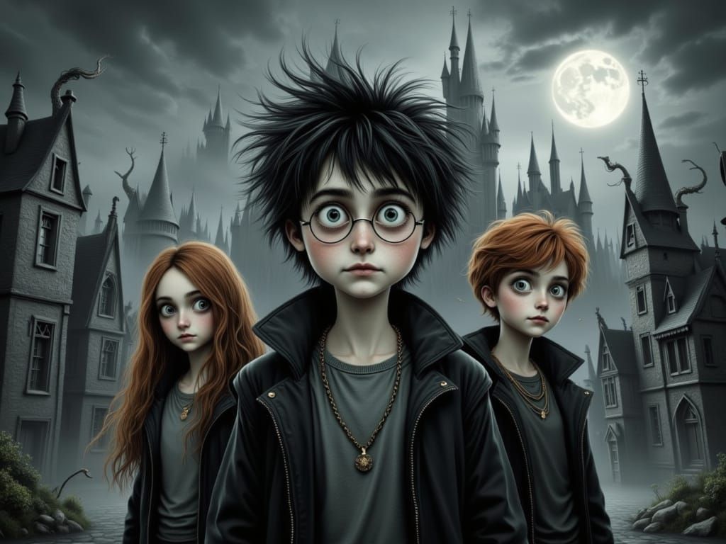 Harry Potter in Tim Burton's Hogwarts