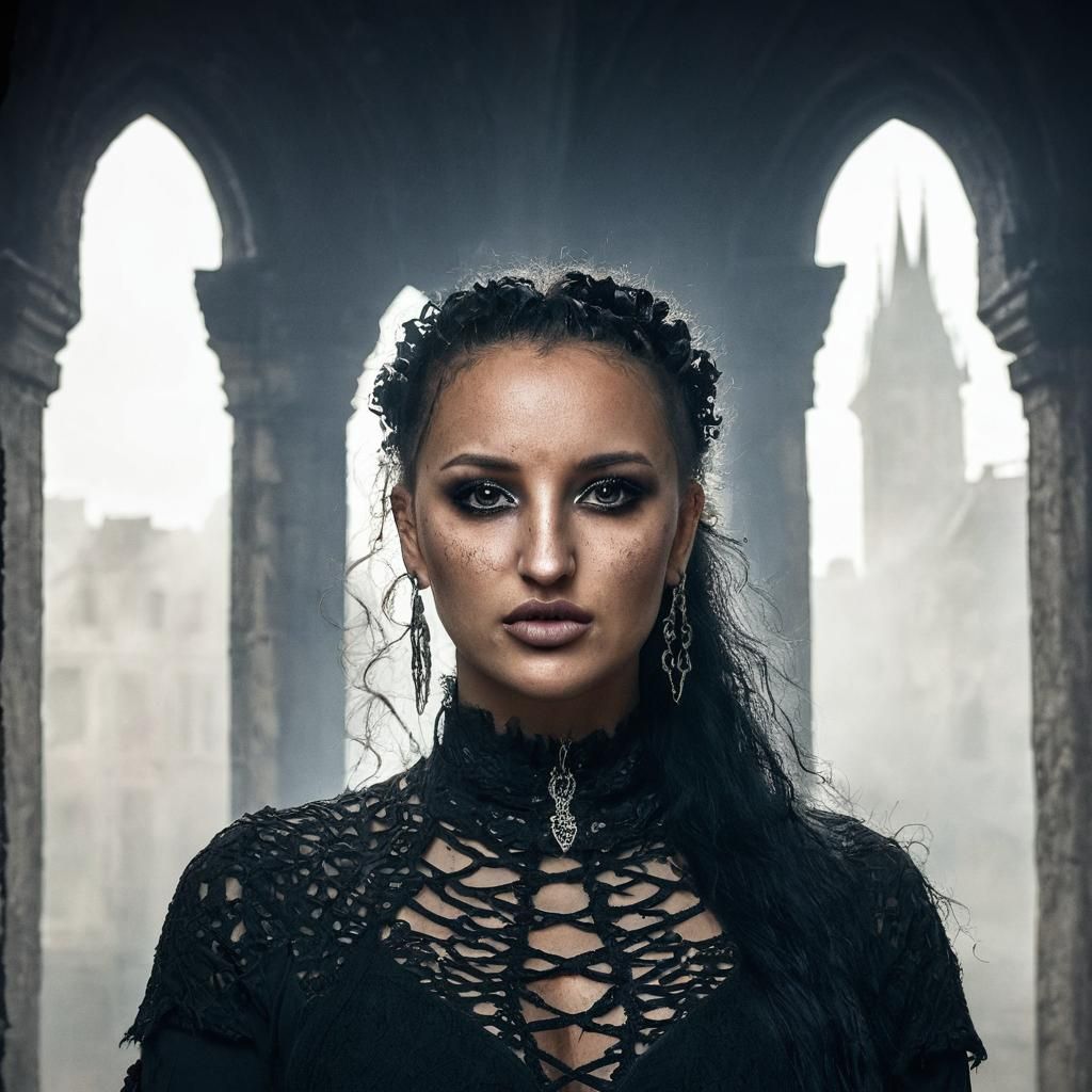 Captivating Gothic Portrait with Expressive Eyes