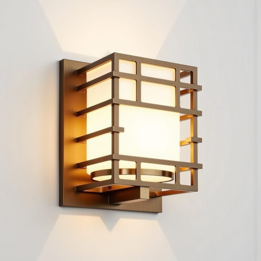 Surreal Geometric Wall Sconce in Art Deco Style