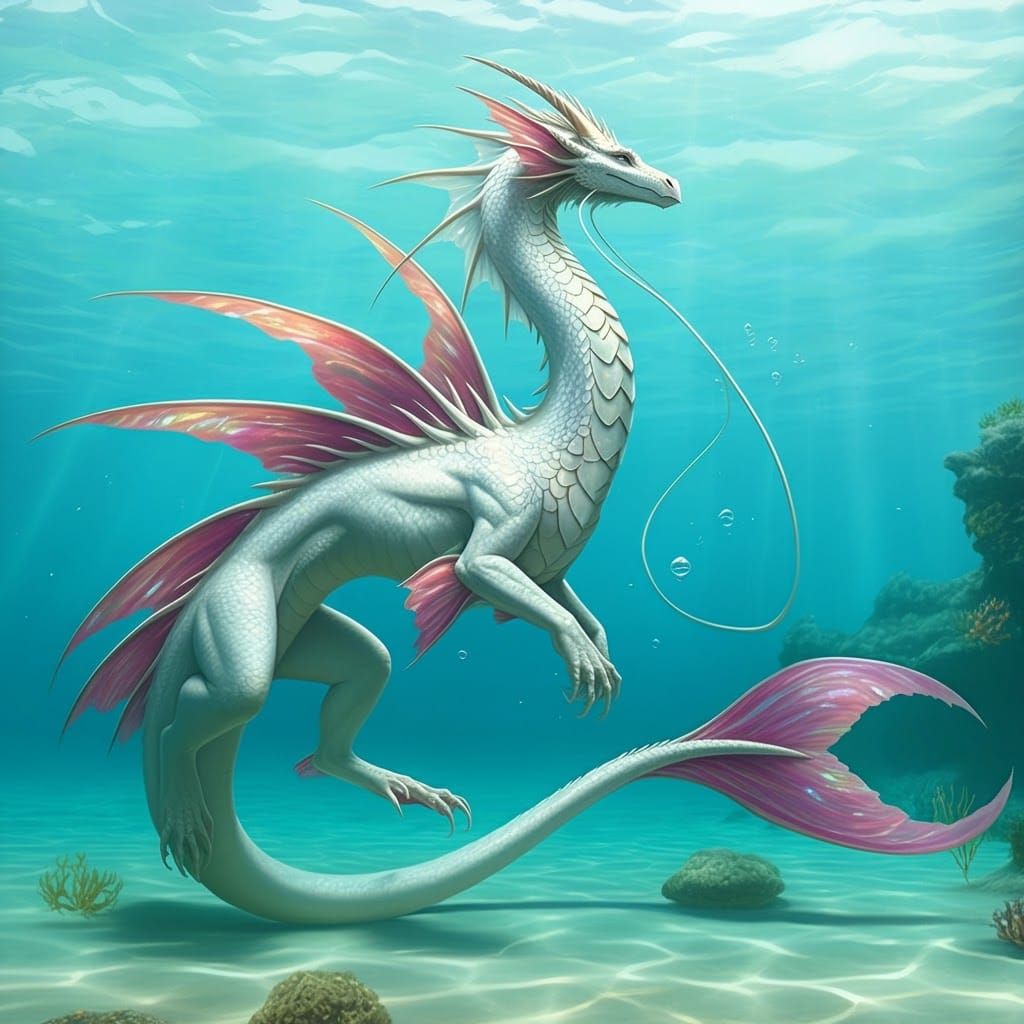 Mother-of-Pearl Dragon in Tropical Sea