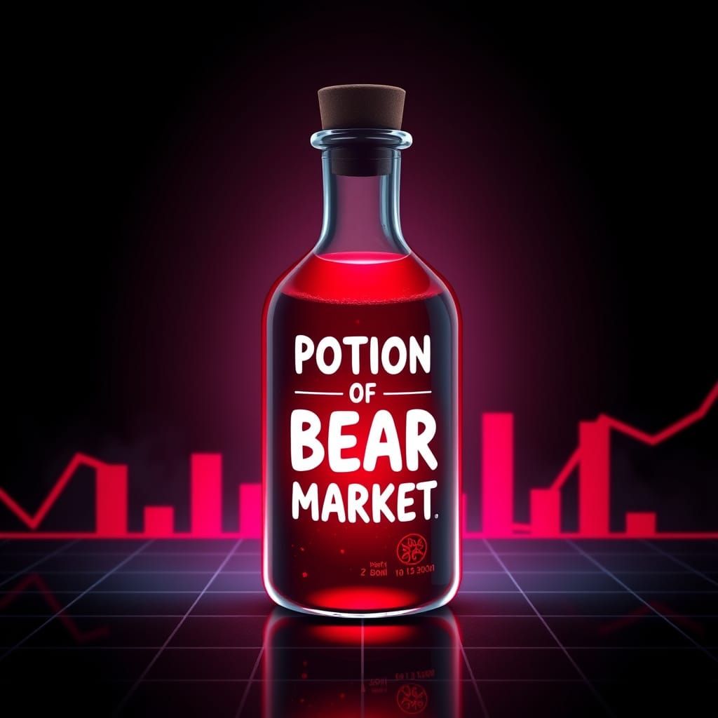 Potion of Bear Market in Synthwave Style