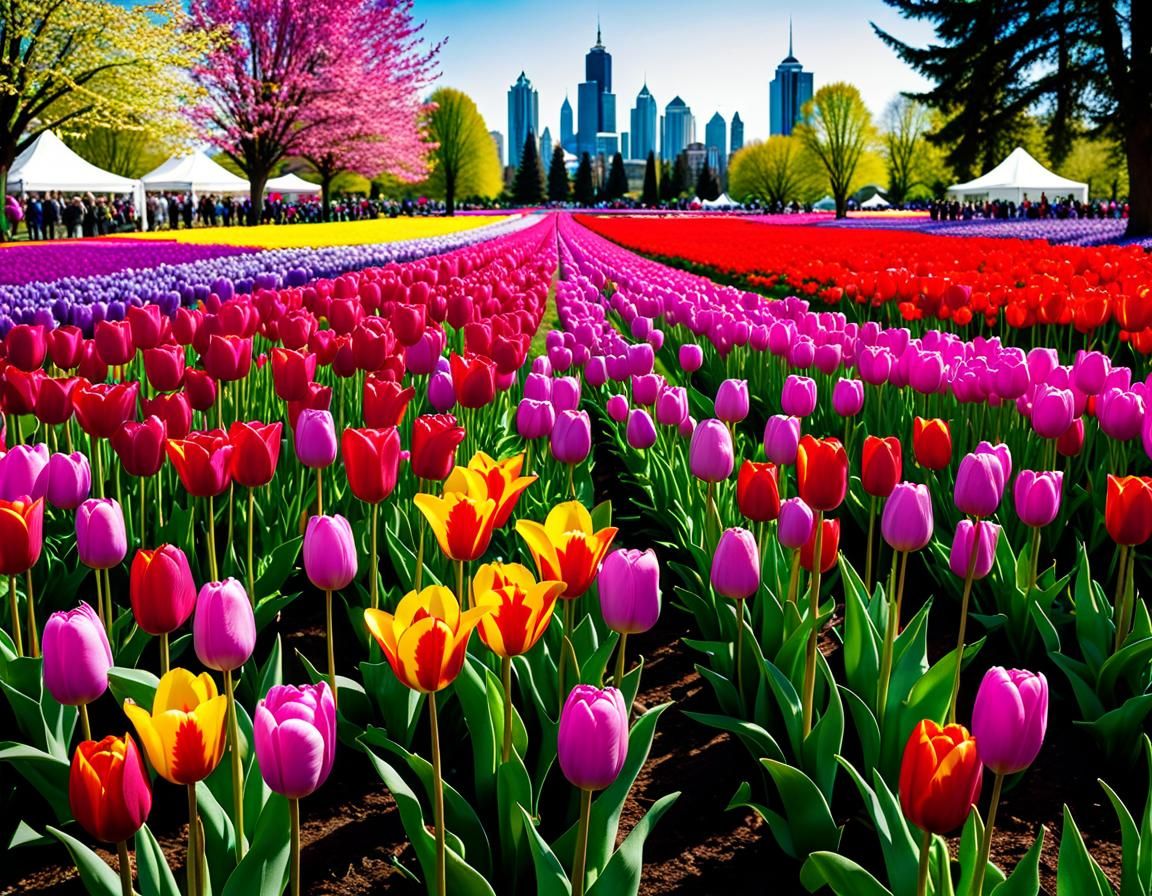 Vaporwave Tulip Festival: Community in Bloom