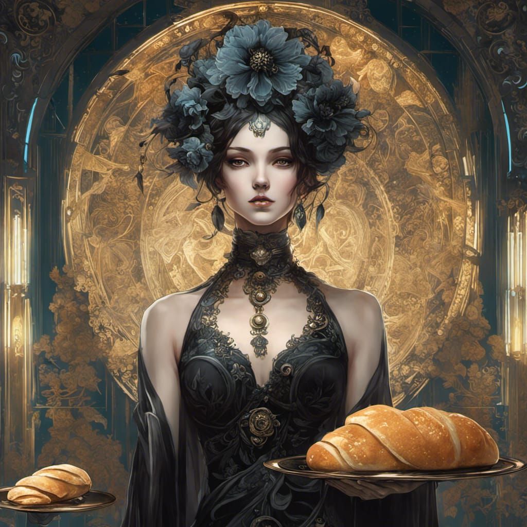 Art Nouveau Día de los Muertos Woman Portrait