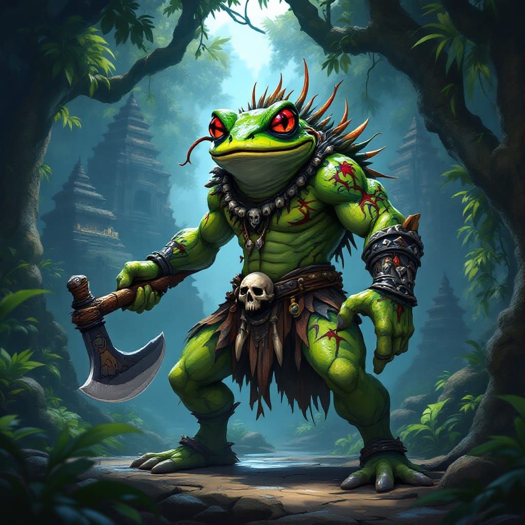 Warrior of the Rainforest in Epic Manga Style