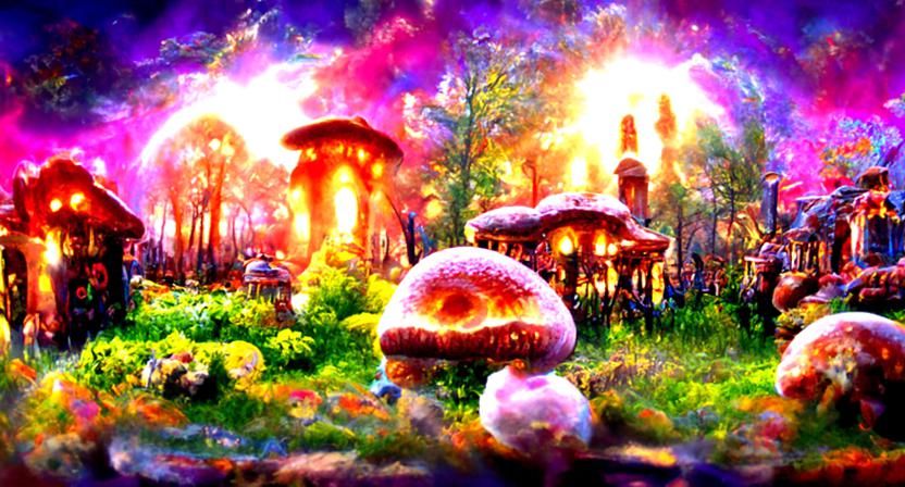 Enchanted Mushroom Forest at Twilight in 8K