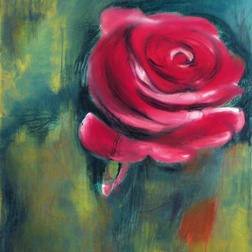 Surreal Red Rose Ignites Passionate Heart