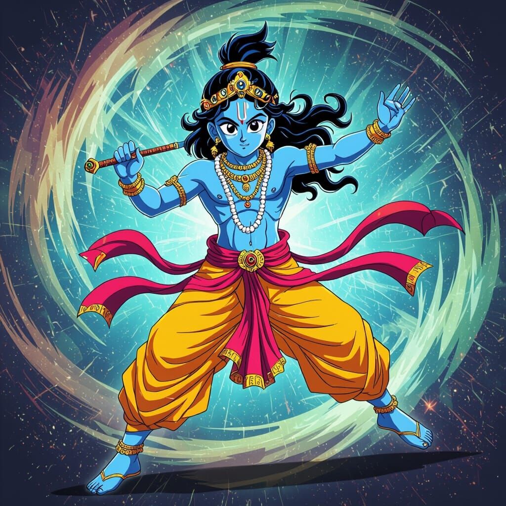 Krishna in Dragon Ball Z Style