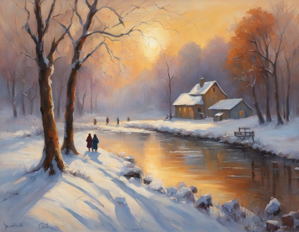 Winter Wonderland in Impressionist Brushstrokes