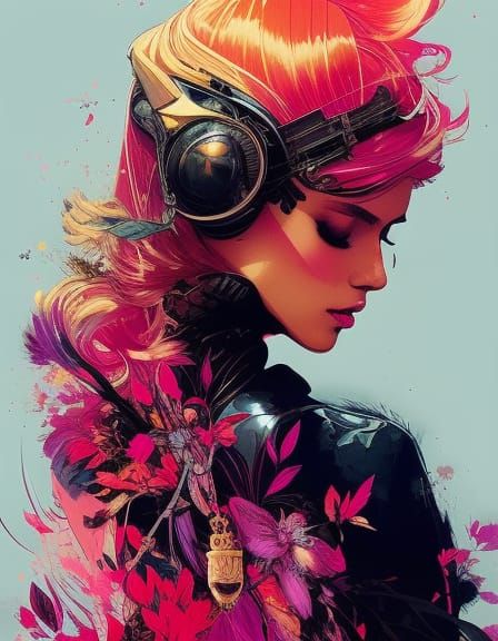 Detailed Portrait of a Blonde Princess in Dark Studio