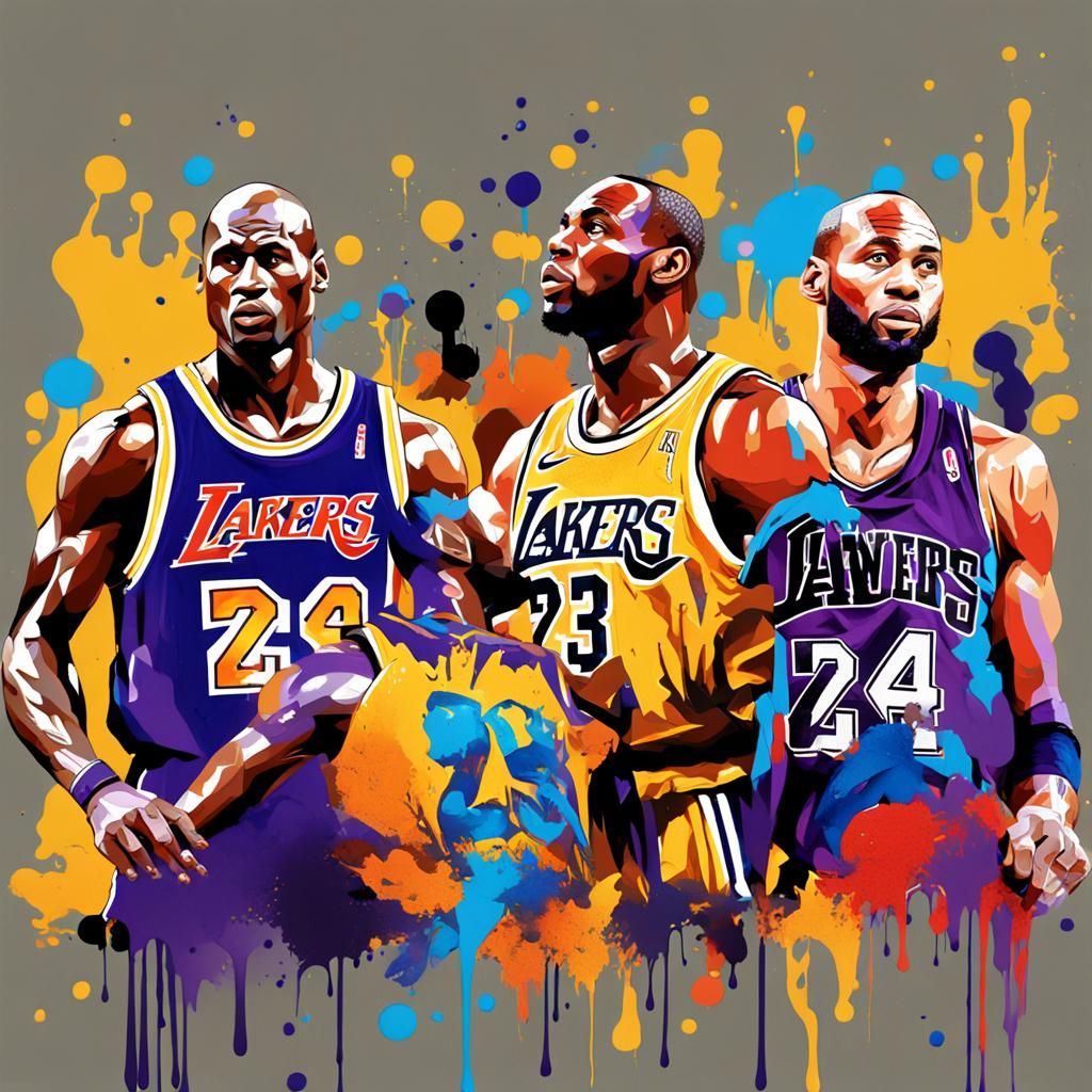 Basketball Legends as Graffiti Art