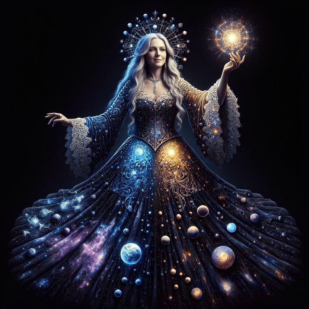 Cosmic Mother in Surreal Digital Art Style