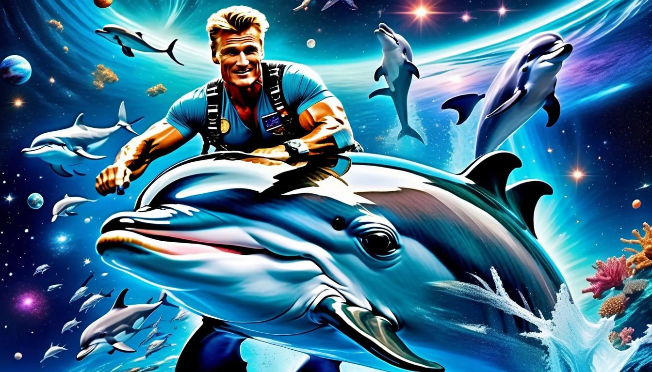 Dolph Lundgren Rides Dolphin Through Space