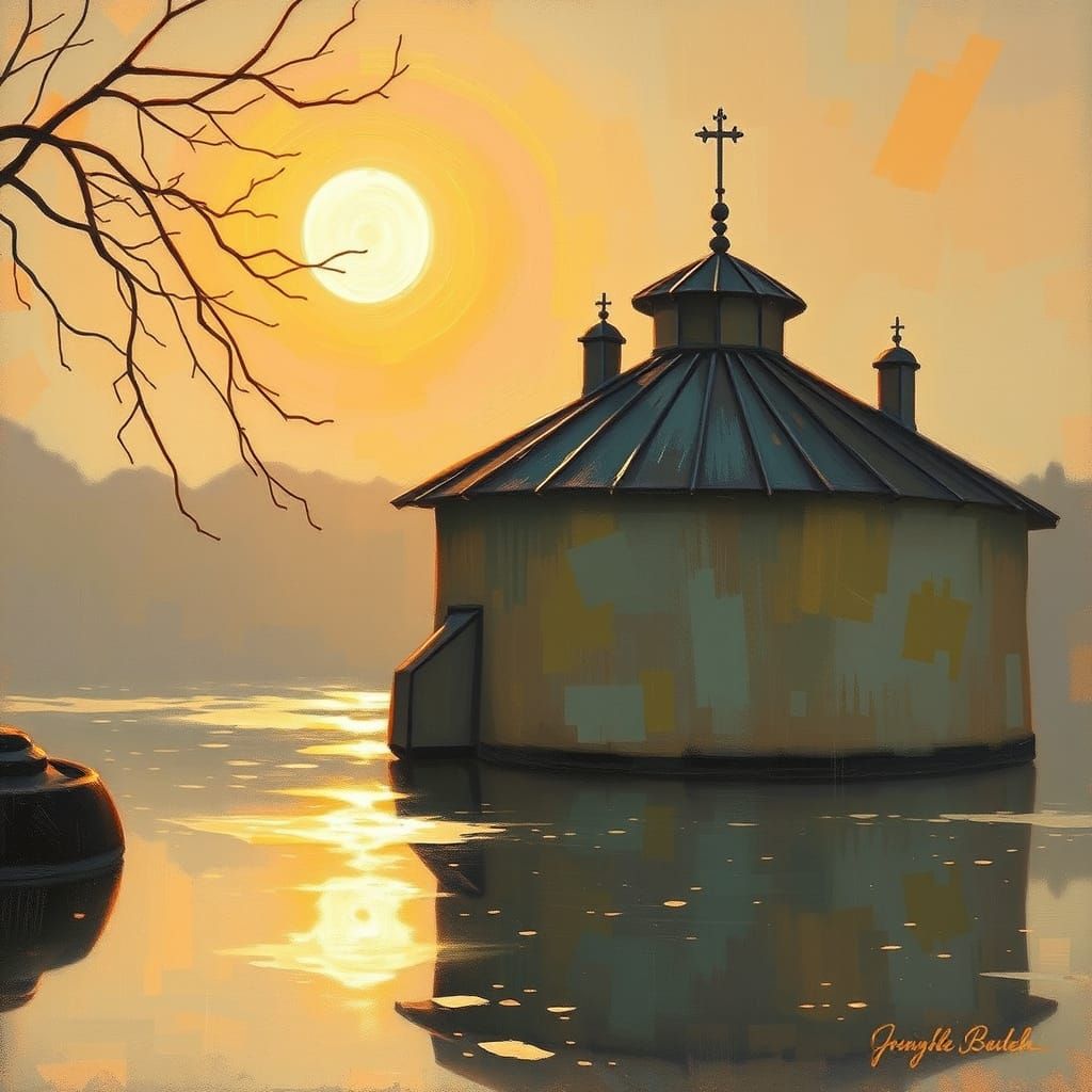 Serene Woman Basks in Sunset Glow with Blooming Flowers