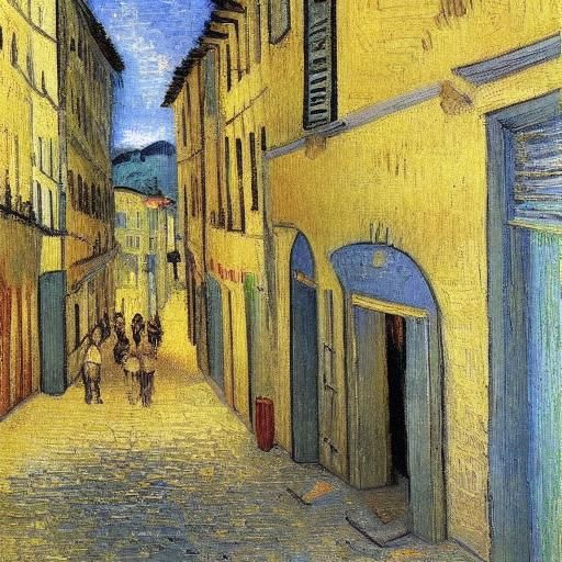 Italian Landscape as Van Gogh-Style Oil Painting