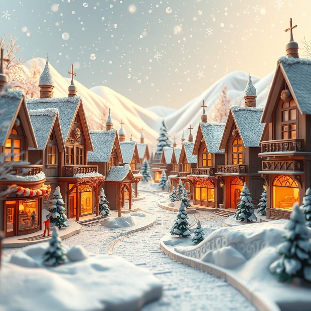 Christmas Wonderland in Origami Paper Folded Delight