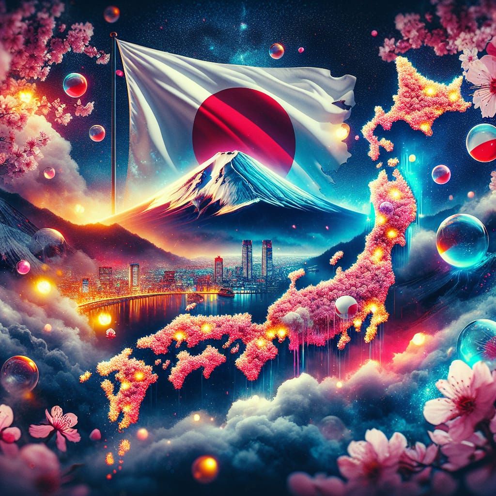 Japan Double Exposure: Neon Tokyo and Mt. Fuji