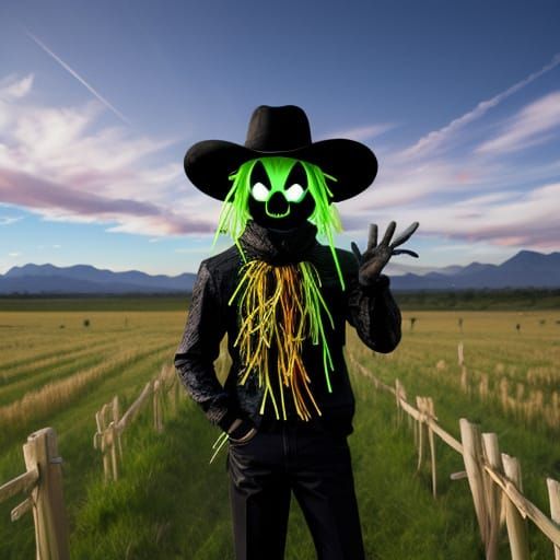 Neon Scarecrow in Electric Style