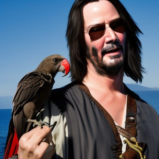 Pirate with Parrot in Professional Photography Style