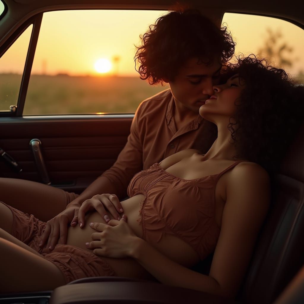 Romantic Moment in Golden Hour