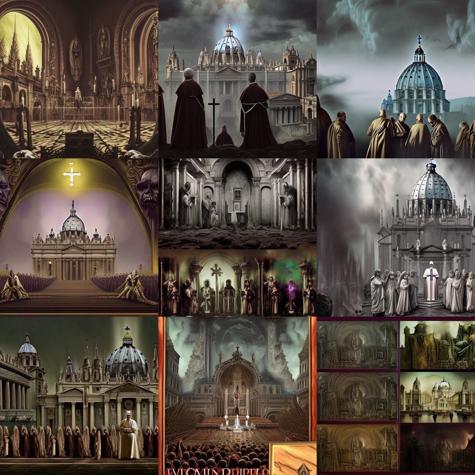 Evil Popes, Crumbing Vatican, Zombie Priests, an evil pope b...