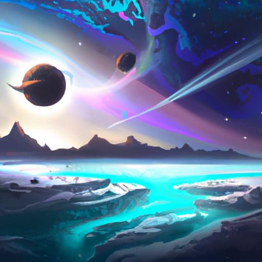 Entangled Magnificent Landscape in Geometric Style