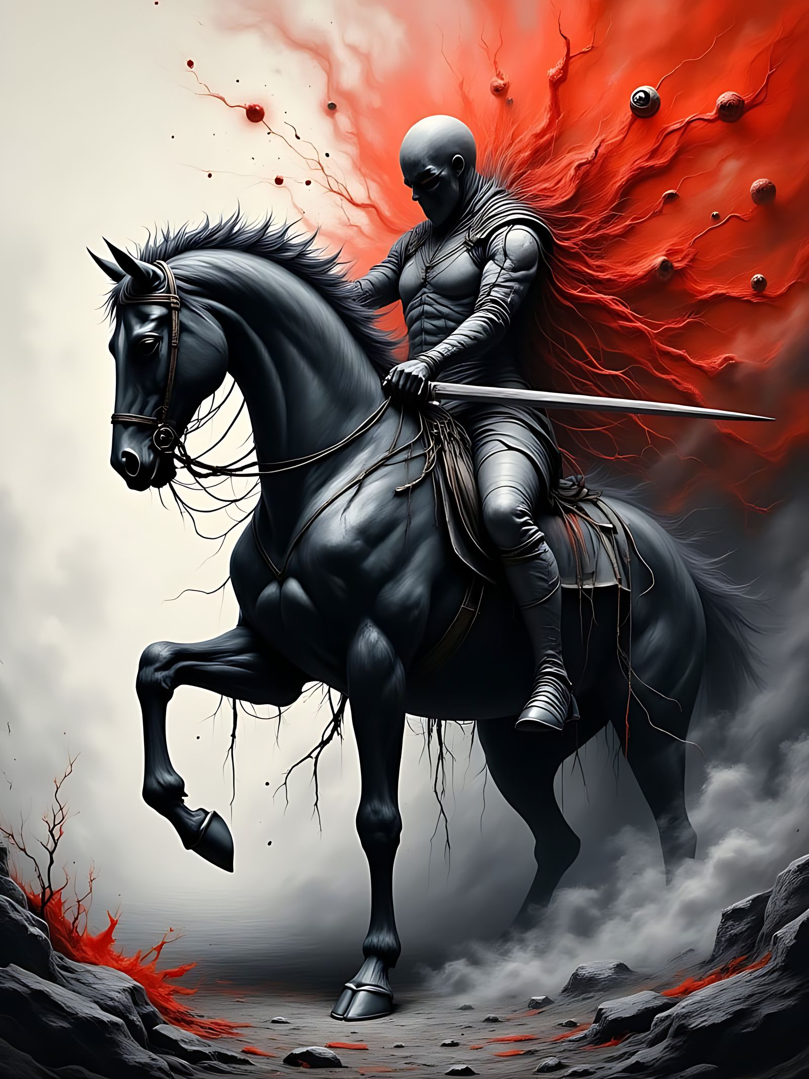 A Surreal image of 'War' from the Four Horseman of the Apoca...