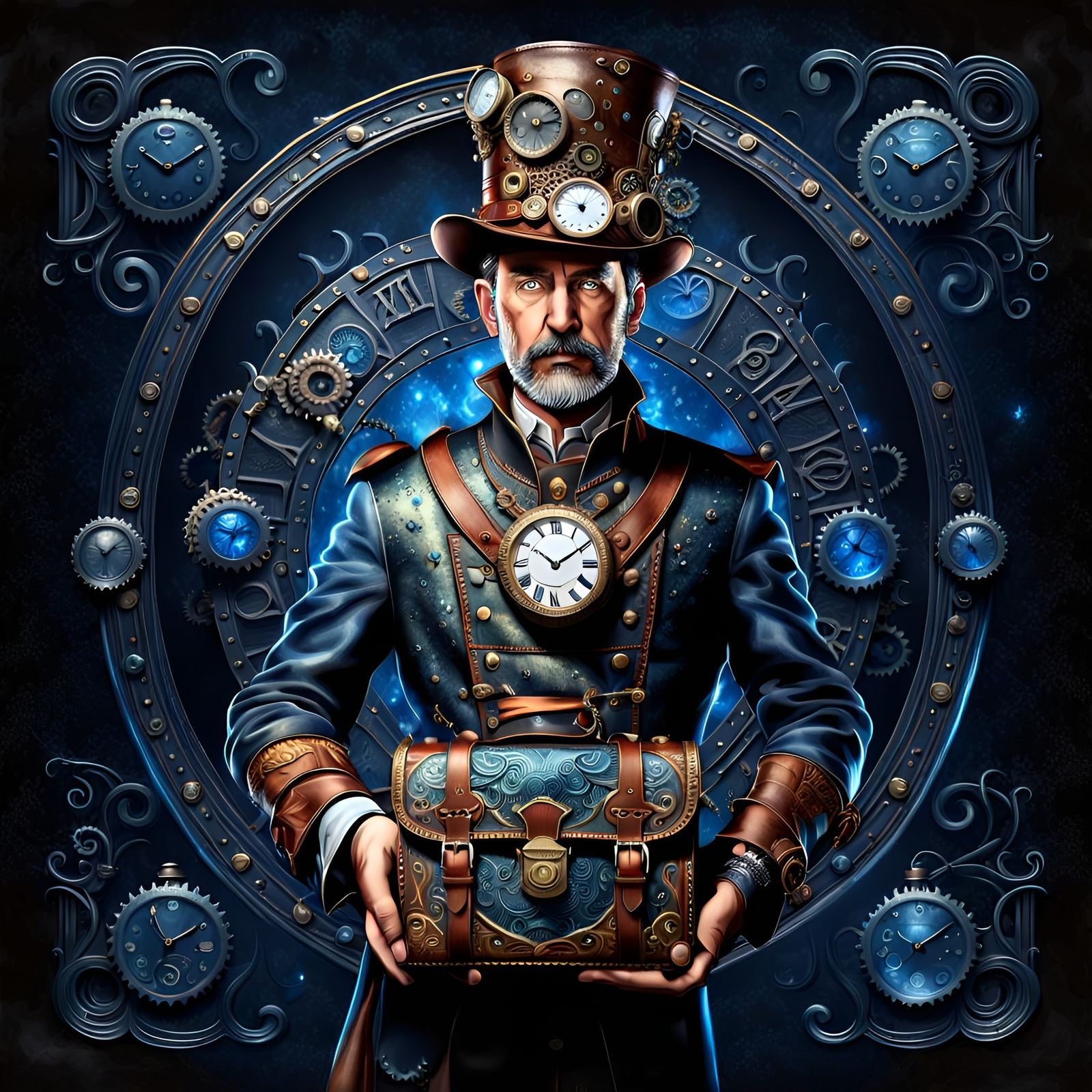 Steampunk Postman Fairy Tale Portrait in 16K