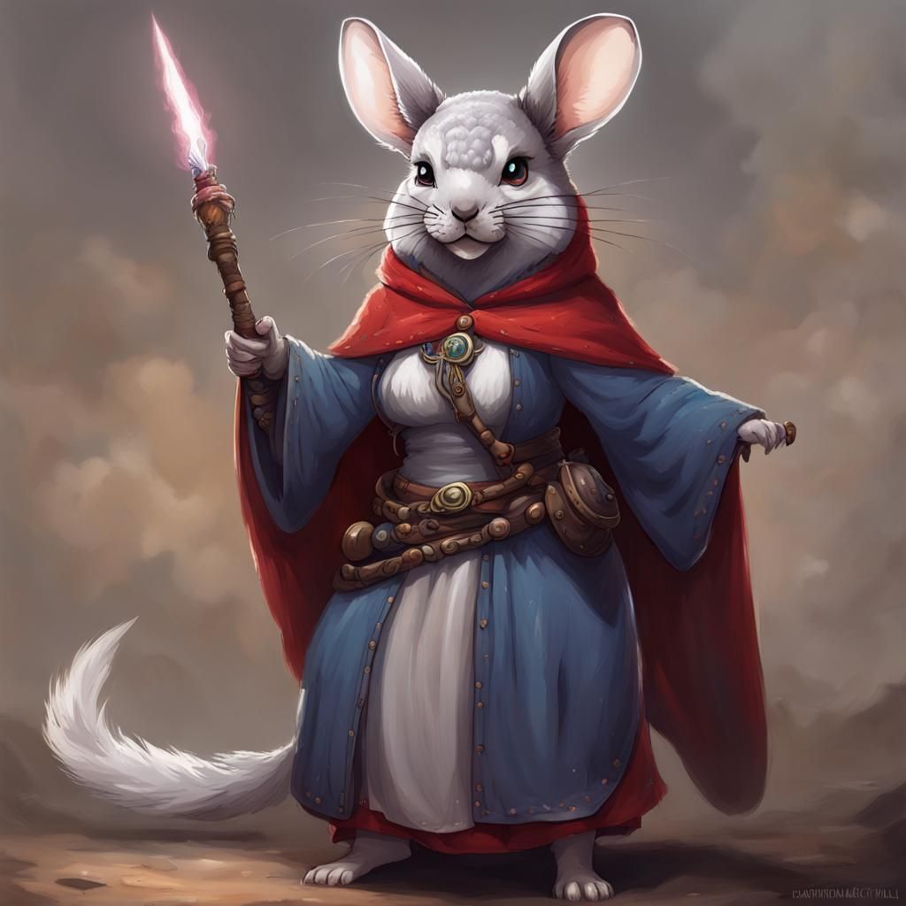 Chinchilla Sorceress Ready for Battle