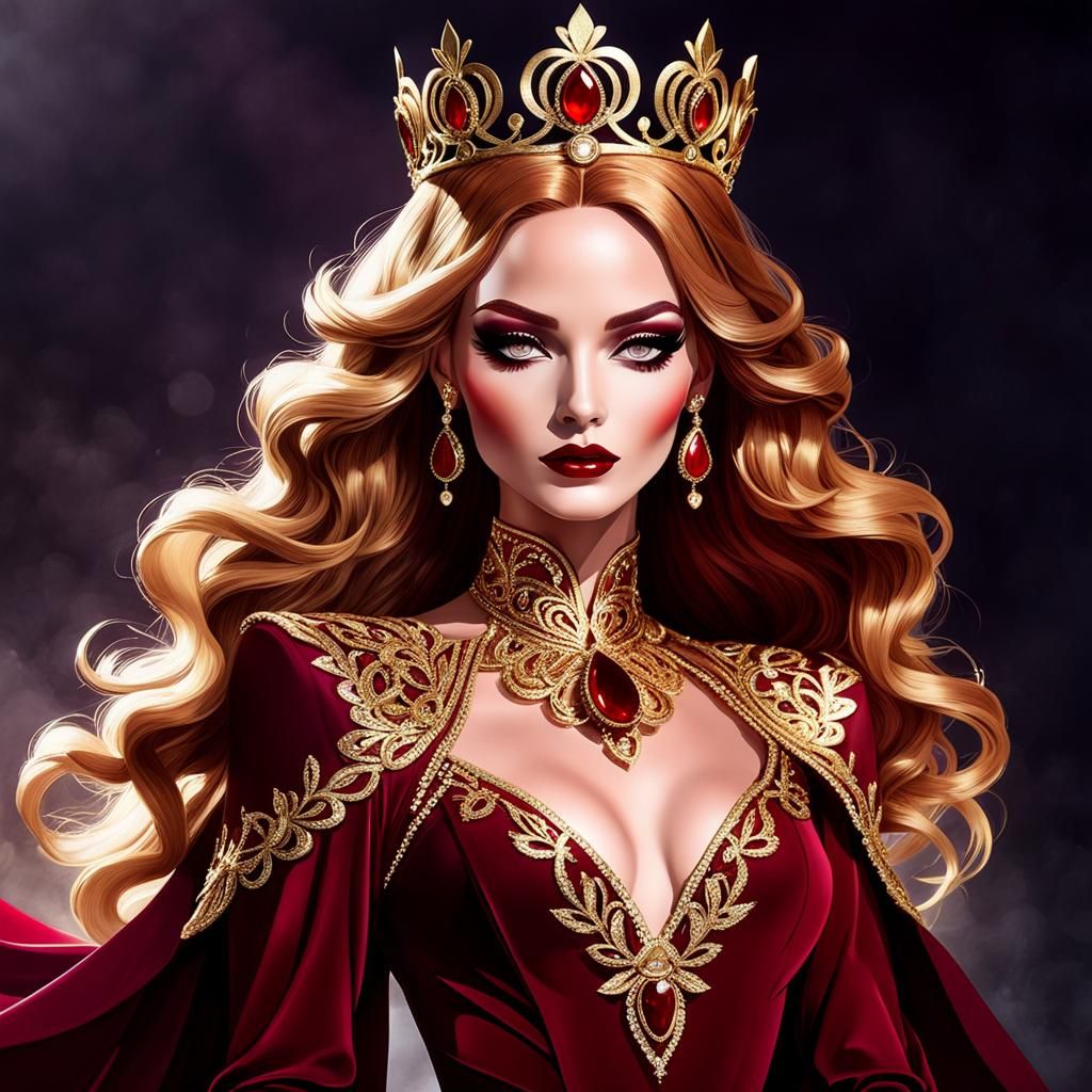 Red Aventurine Goddess of Vitality in Digital Art