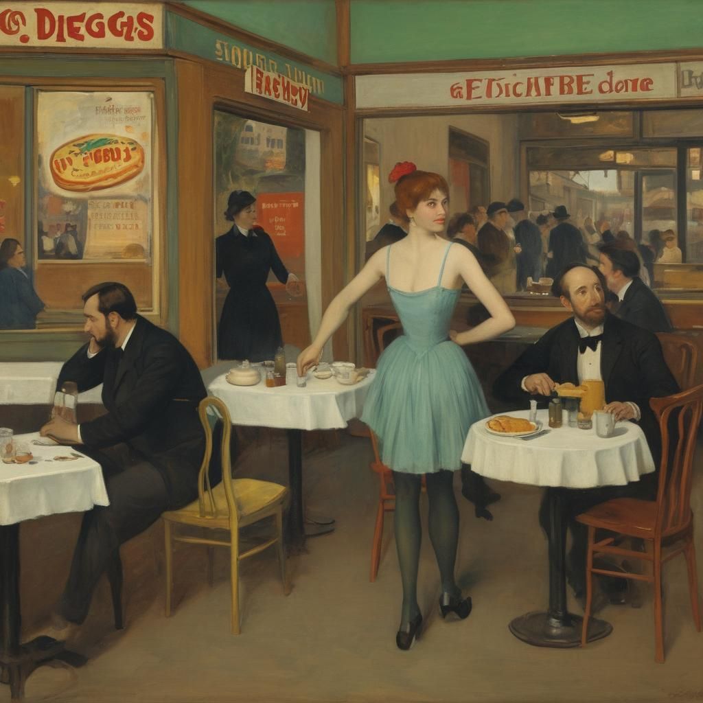 Fast Food Ad in Impressionist Style