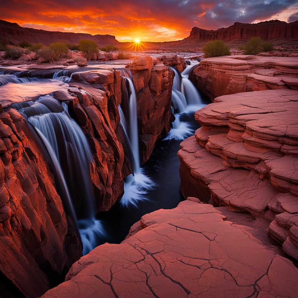 Grand Falls, Little Colorado River at Sunset