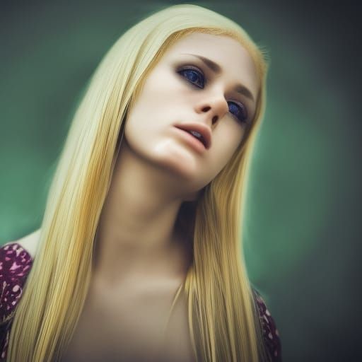 Hyperrealistic Portrait of a Blonde Woman