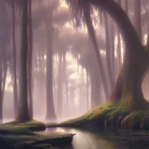 Willow Tree in Dark Fantasy Style