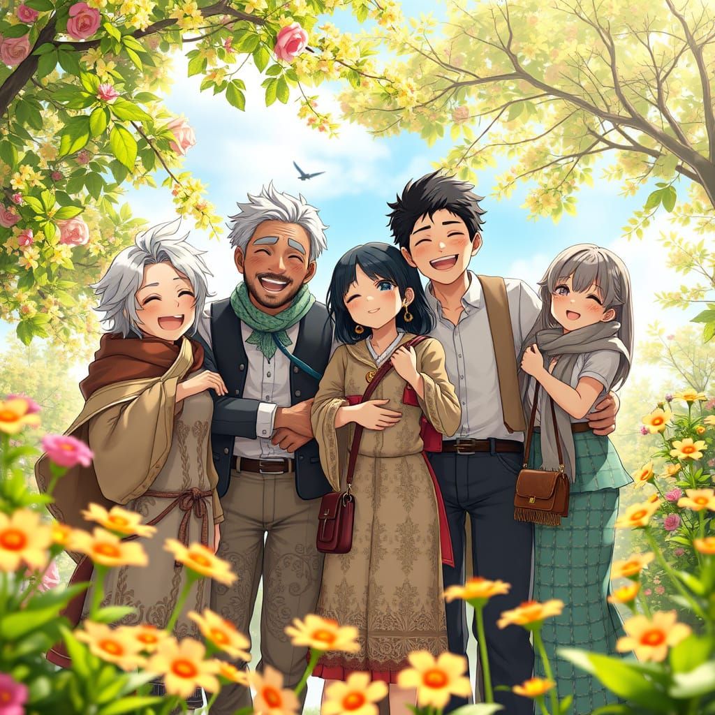 Joyful Gathering in Vibrant Nature