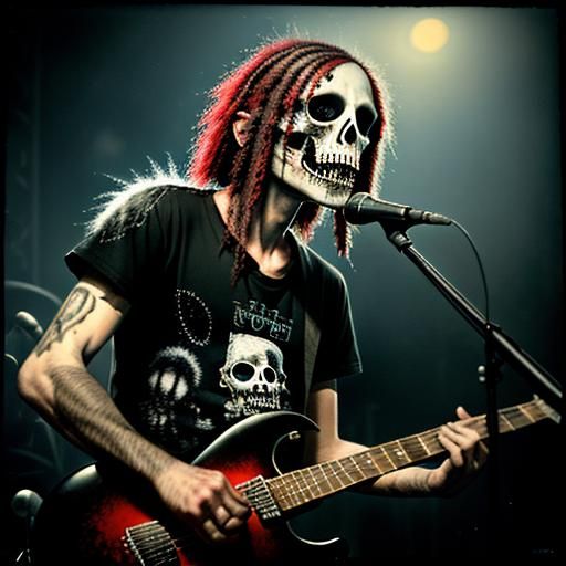 Red Ghost at Punk Concert, Professional Photography Style