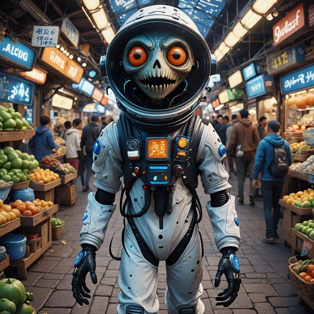 Alien Scarecrow in Pixar Style Marketplace