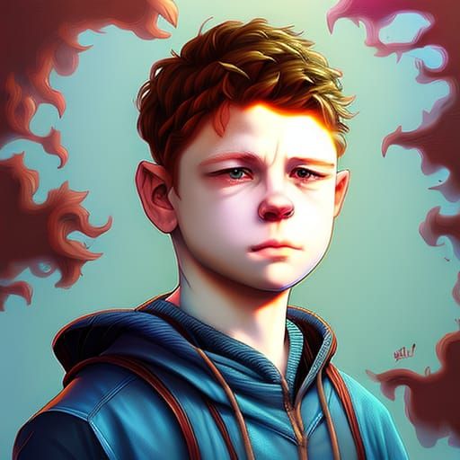Realistic Portrait of Teenager in Digital Painting Style